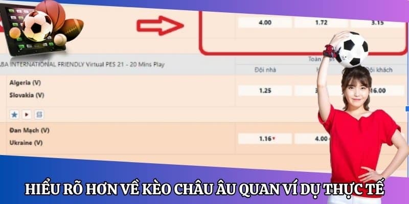 Hiểu rõ hơn về kèo cược châu Âu quan ví dụ thực tế